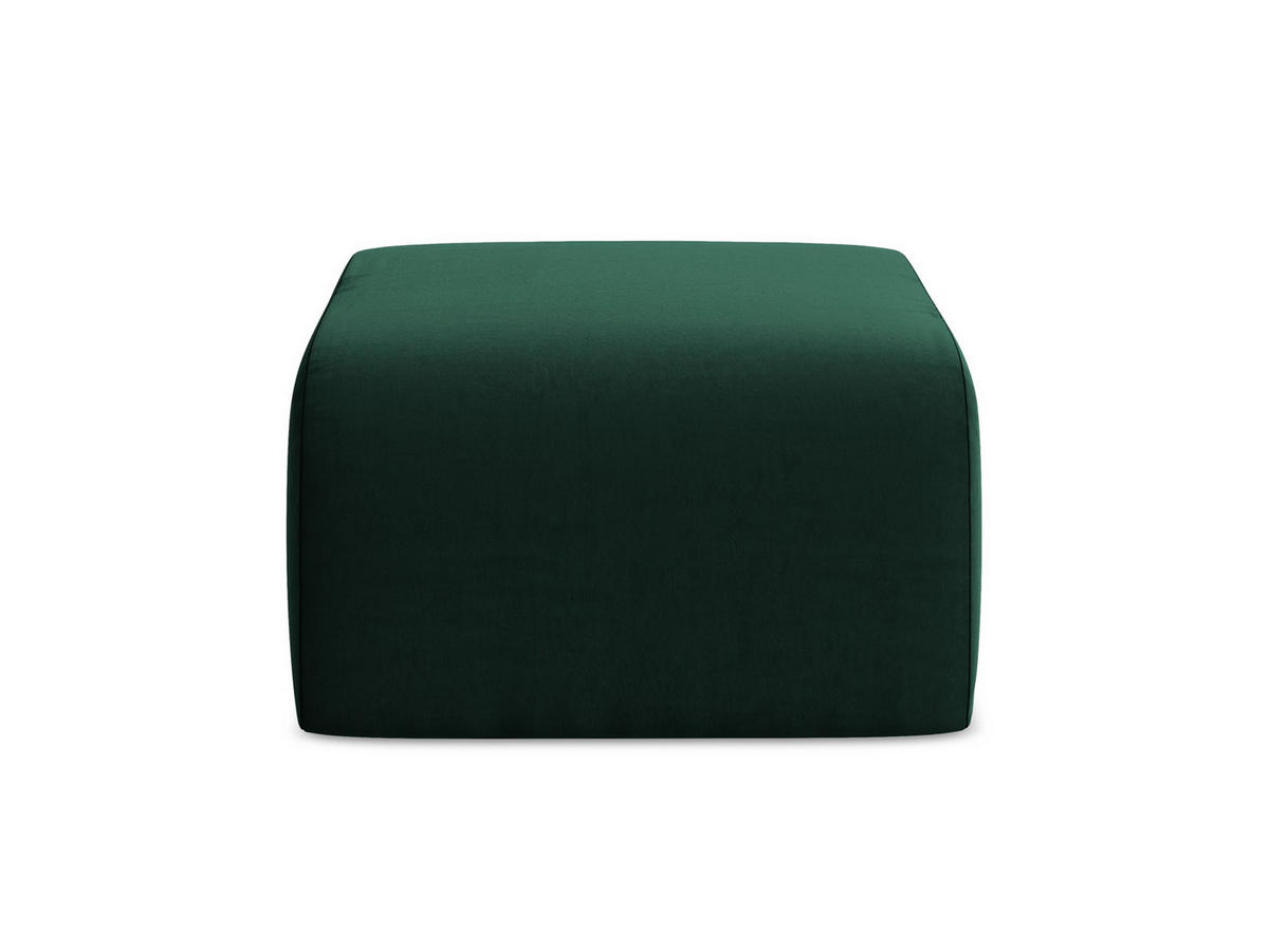 POUF Samt Stoff Grün - Dunkelgrün/Schwarz, Holzwerkstoff/Kunststoff (72/42/94cm) - Makamii