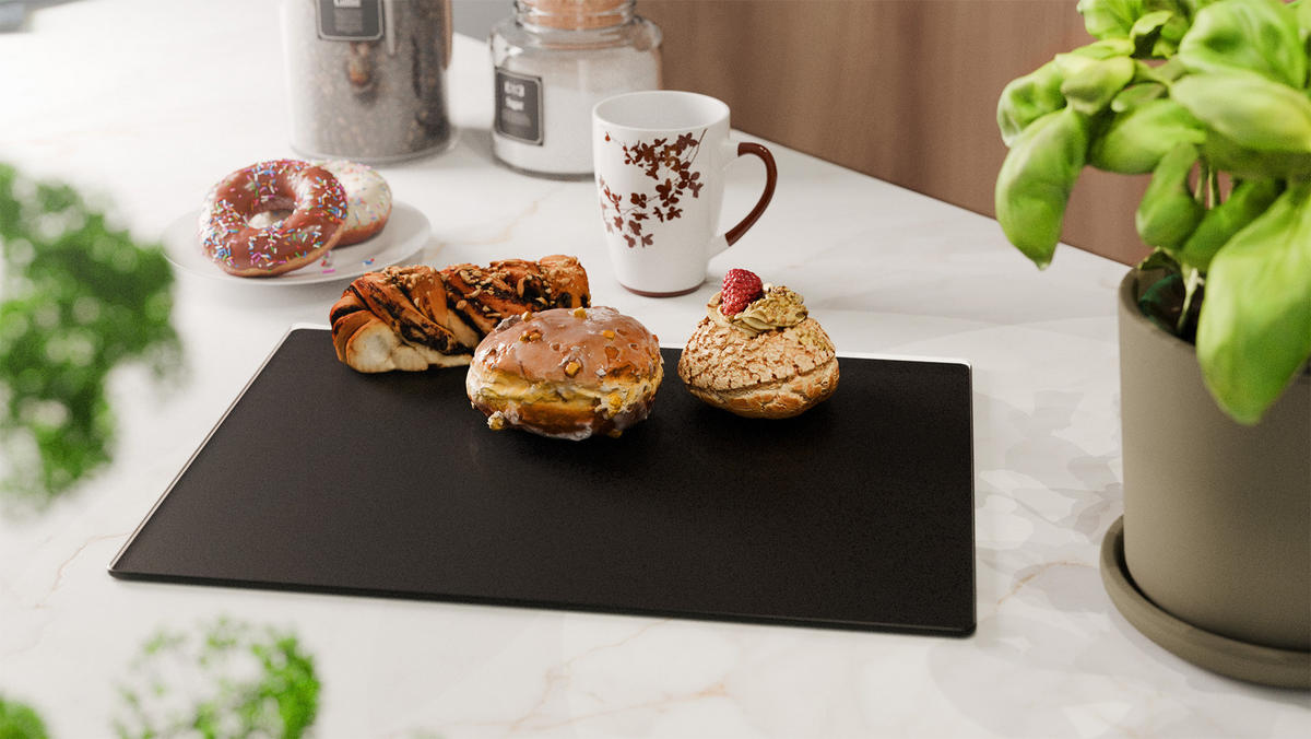 GLAS Herdabdeckplatte Schneidebrett SCHWARZ CLASSIC BLACK 30x40 cm - Schwarz, Glas (30/40/0.6cm) - ALLboards