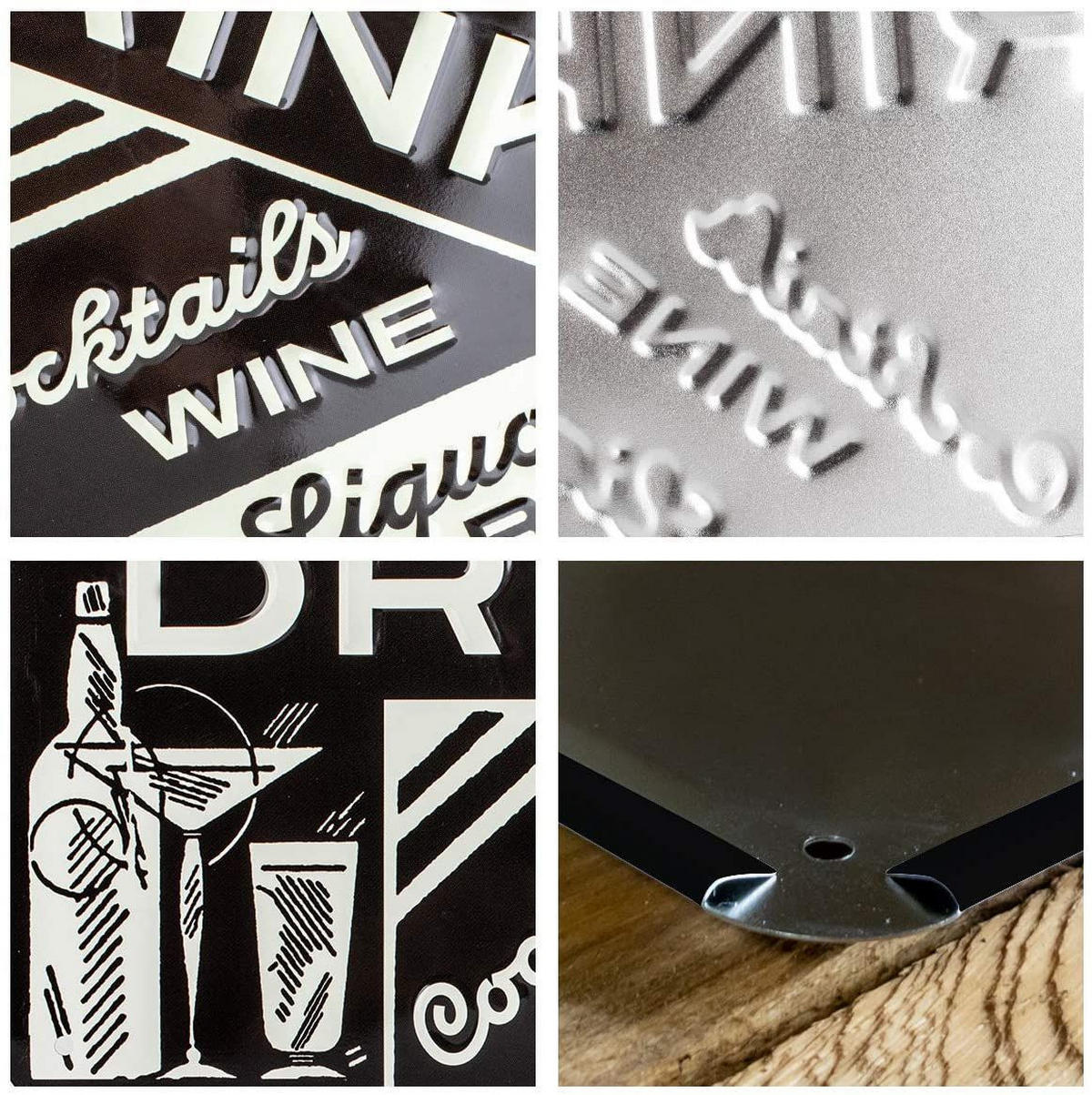 HÄNGESCHILD 10/20 cm Open Bar Drinks - Multicolor, Metall (20/10/0.2cm) - Nostalgic-Art