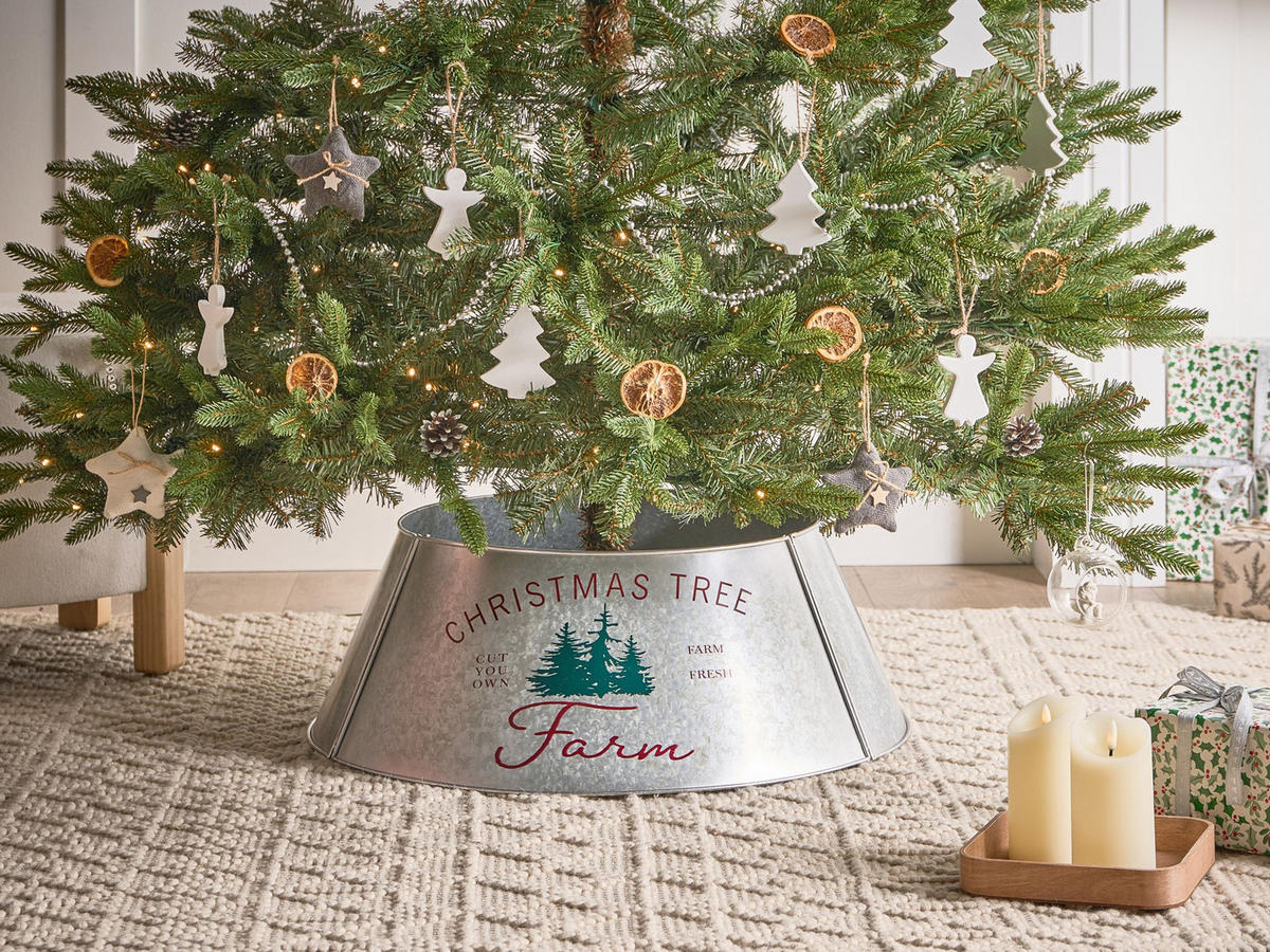 WEIHNACHTSBAUMKRAGEN 25 cm Silber Rovaniemi - Silberfarben, Metall (25cm) - Beliani
