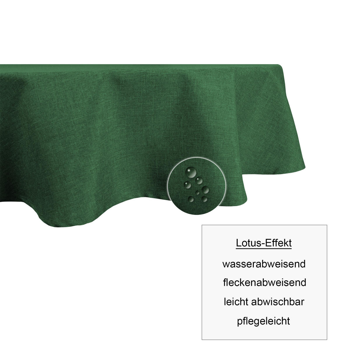 TISCHDECKE Leinenoptik 135/180 cm oval Dunkelgrün - Dunkelgrün, Textil (135/180cm) - TiborTex