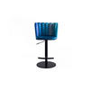 BARHOCKER JADA Blau Velvet - Blau/Schwarz, Kunststoff/Textil (55/85/53cm) - KAWOLA