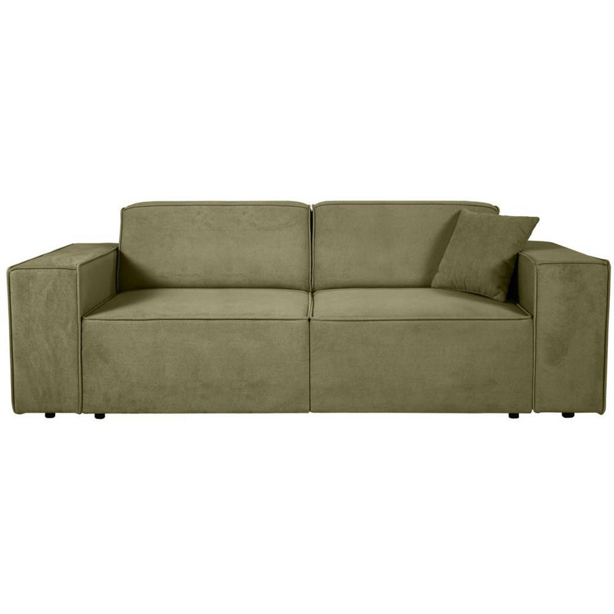 3-SITZER SOFA Pedro ohne Schlaffunktion grün - Schwarz/Grün, Textil (215/75/88cm) - Beautysofa