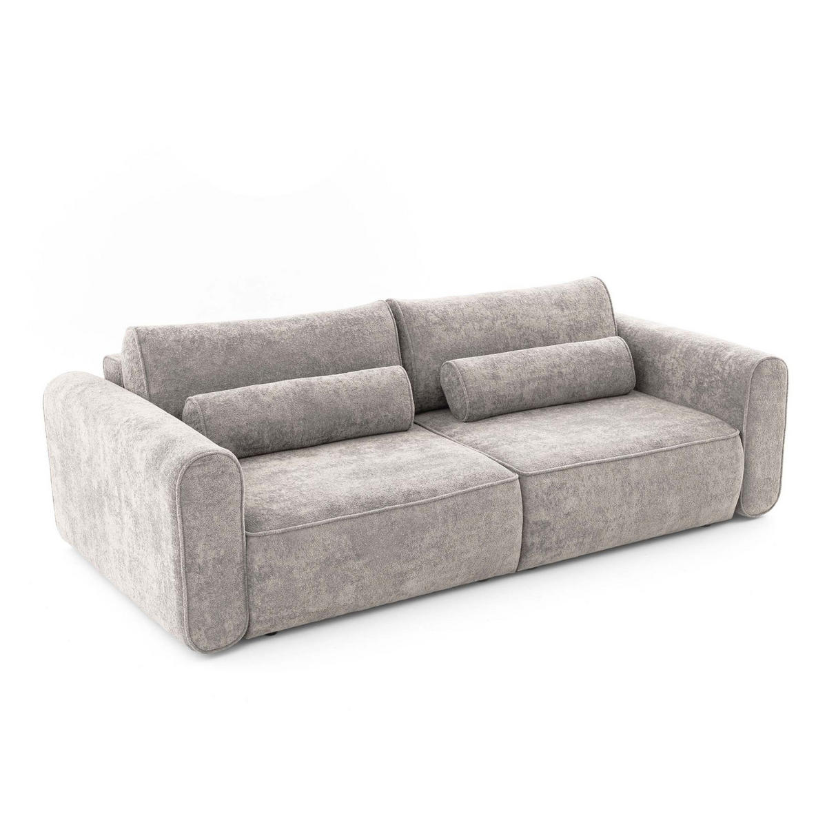 ECKSOFA MOTION mit Schlaffunktion 130x200 Webstoff Hellgrau - Hellgrau/Schwarz, Holz/Textil (250/166cm) - Muffo