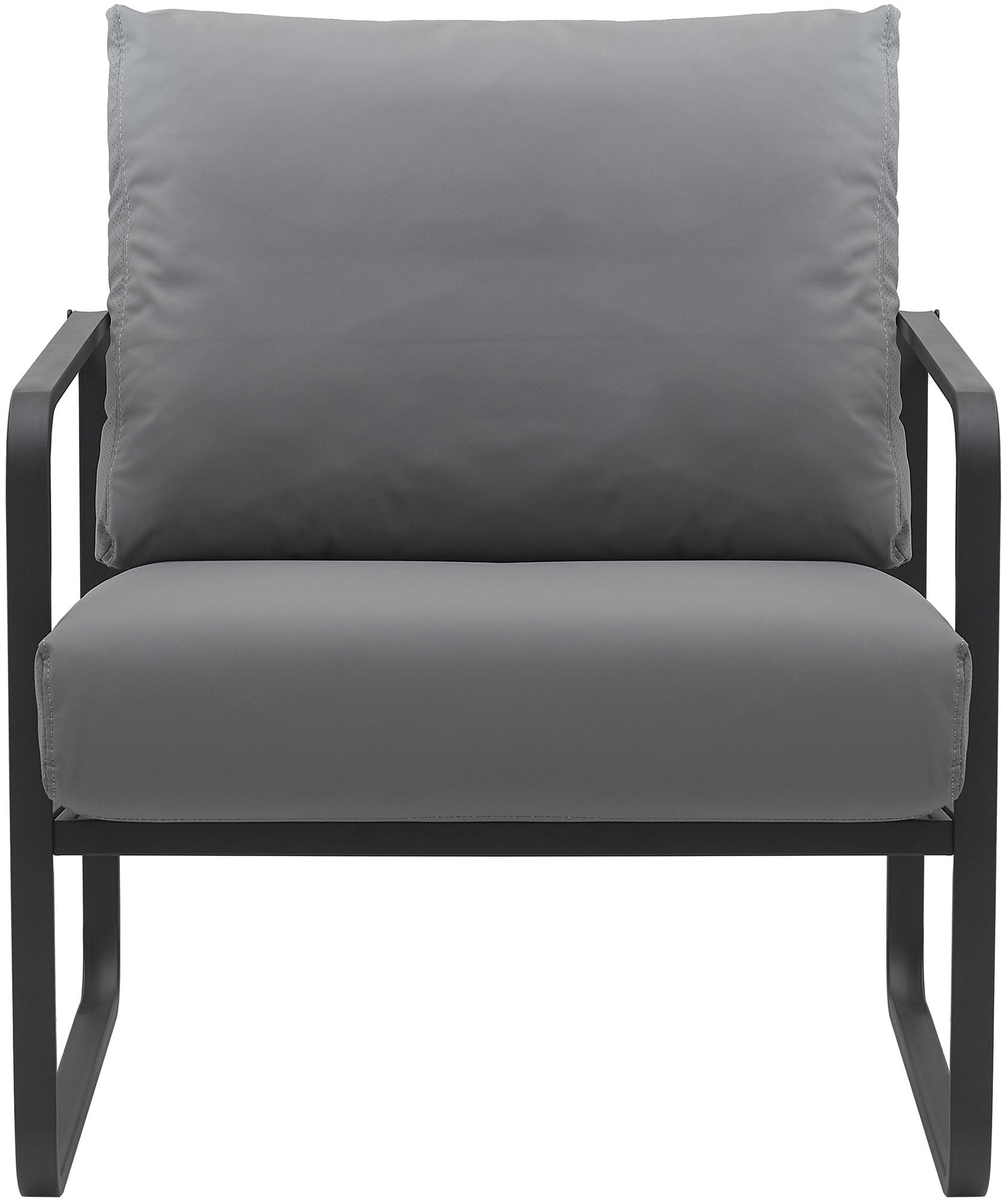 SESSEL Lederlook grau - Schwarz/Grau, Textil/Metall (70/82/74cm) - CLP
