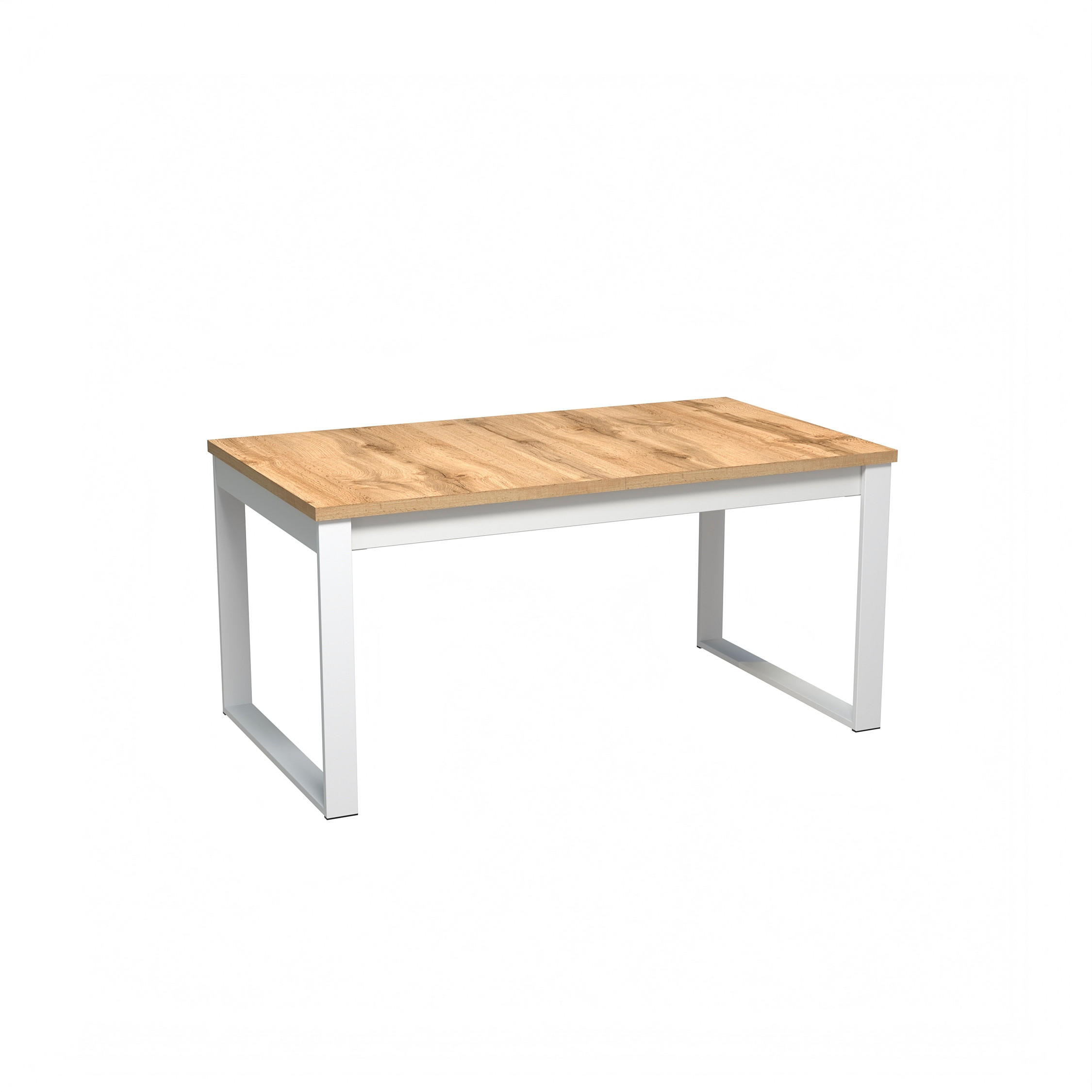 ESSTISCH rechteckig Eiche Wotan Weiß ausziehbar - Eiche Wotan/Weiß, Holzwerkstoff (90/240/77cm) - designimpex