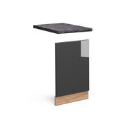 FRONTBLENDE Fame-Line Anthrazit Hochglanz 45 cm, AP Anthrazit - Honigeiche/Schwarz Hochglanz, Holzwerkstoff (45/67.4/1.6cm) - Vicco