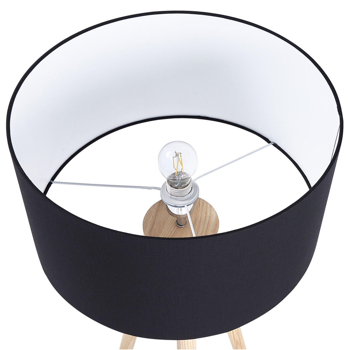 STEHLAMPE Nitra 45/45/142 cm - Schwarz, Holz (45/45/142cm) - Beliani