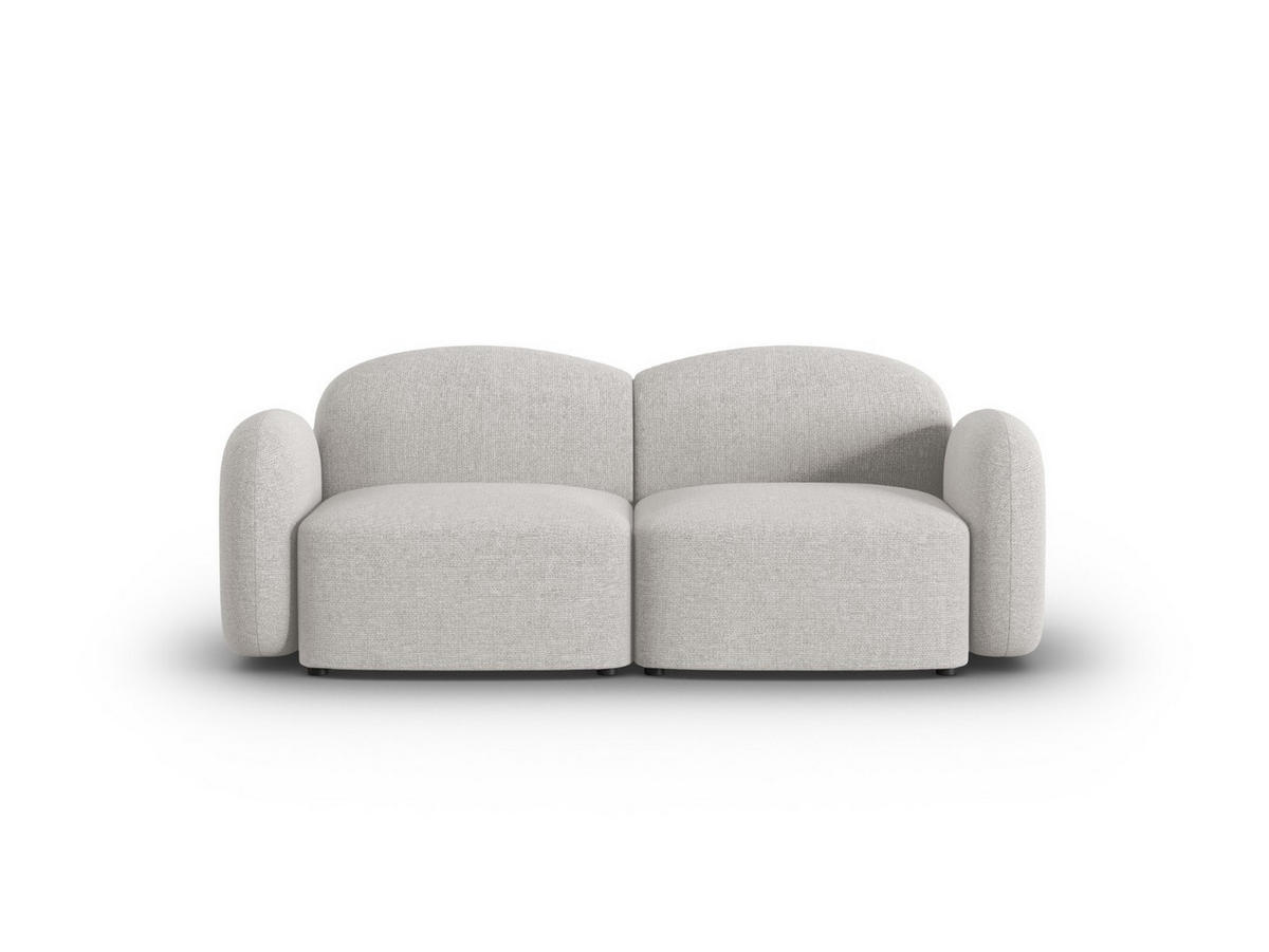 SOFA Blair aus Chenille-Stoff silber meliert 2 Sitzplätze - Silberfarben, Textil (87/80/194cm) - Micadoni