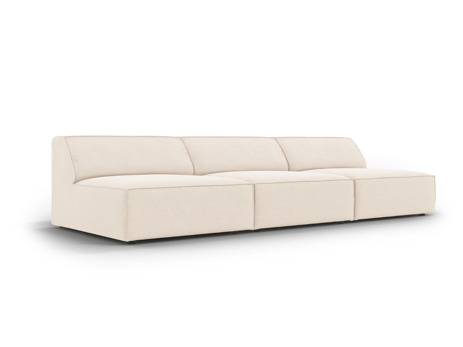 SOFA Jodie aus Samt leichtes beige 3 Sitzplätze - Beige, Textil (240/70/102cm) - Micadoni