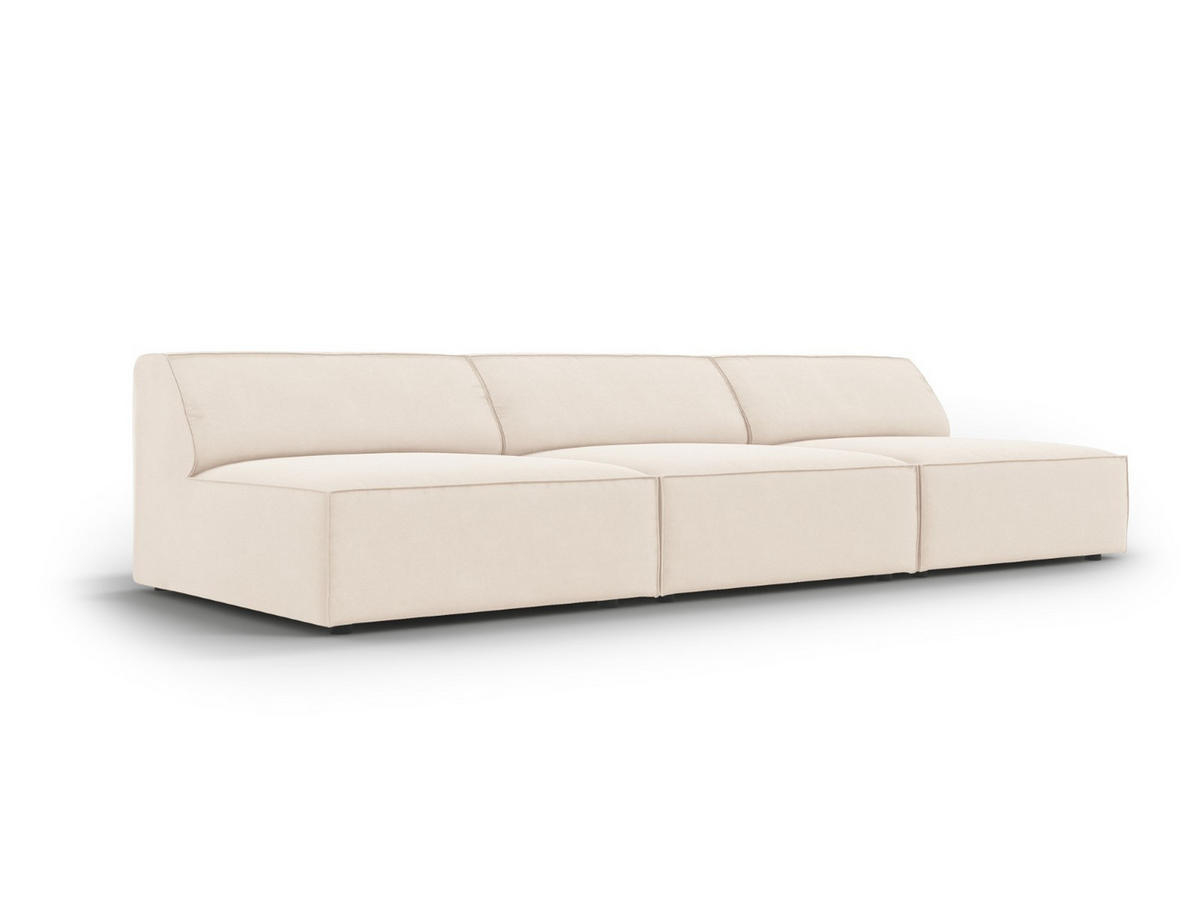 SOFA Jodie aus Samt leichtes beige 3 Sitzplätze - Beige, Textil (240/70/102cm) - Micadoni