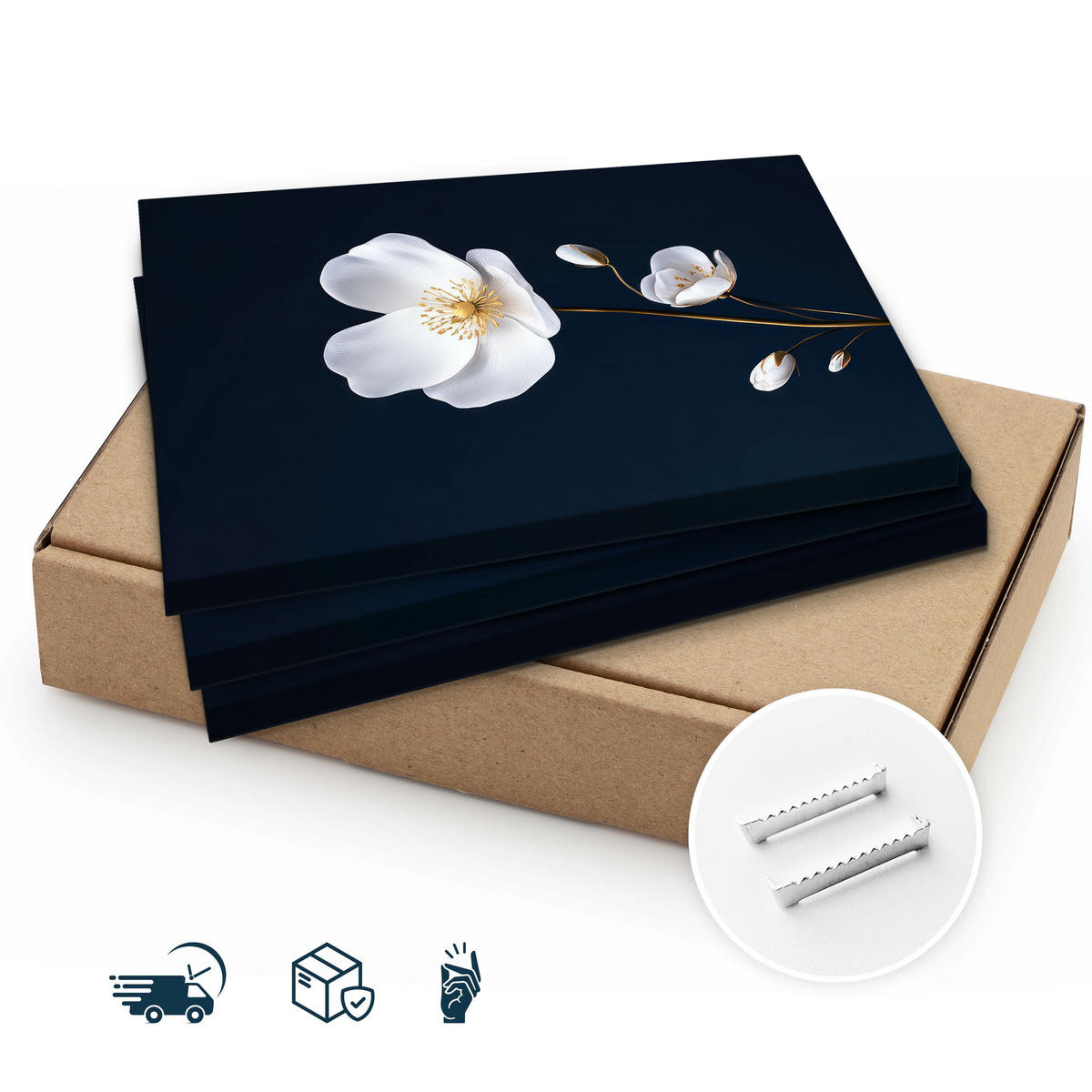 LEINWANDBILDER 3-es Set Feldblumen Natur - Blau/Beige, Textil (90/40cm) - Muralo