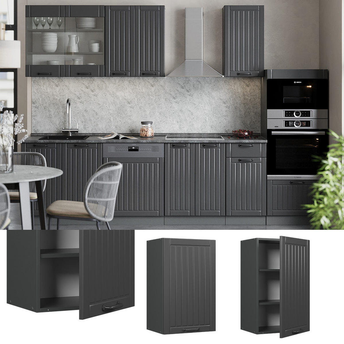 Dunkelgrau/Anthrazit, Holzwerkstoff (45/72/34.1cm) - Vicco