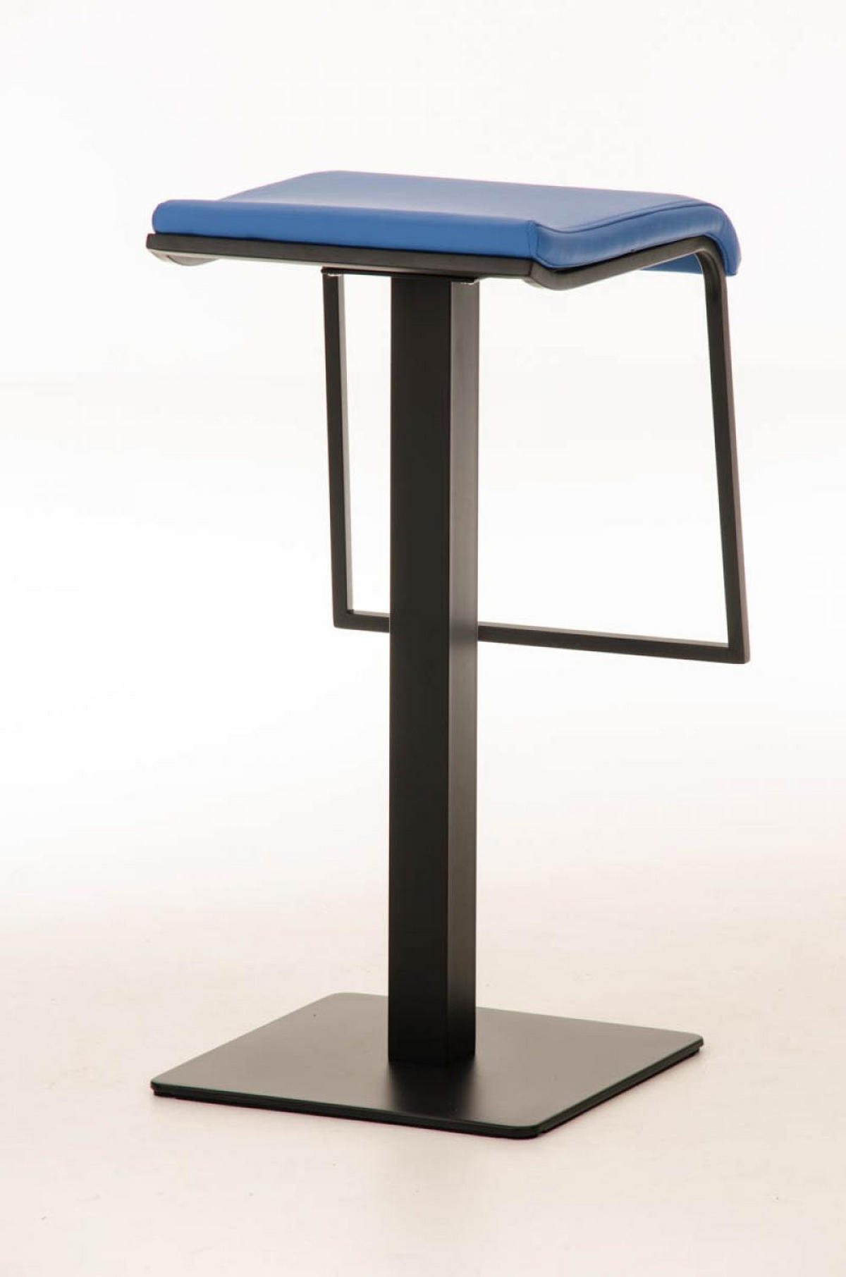 BARHOCKER Lederlook blau - Blau/Schwarz, Textil/Metall (39/78/42cm) - CLP
