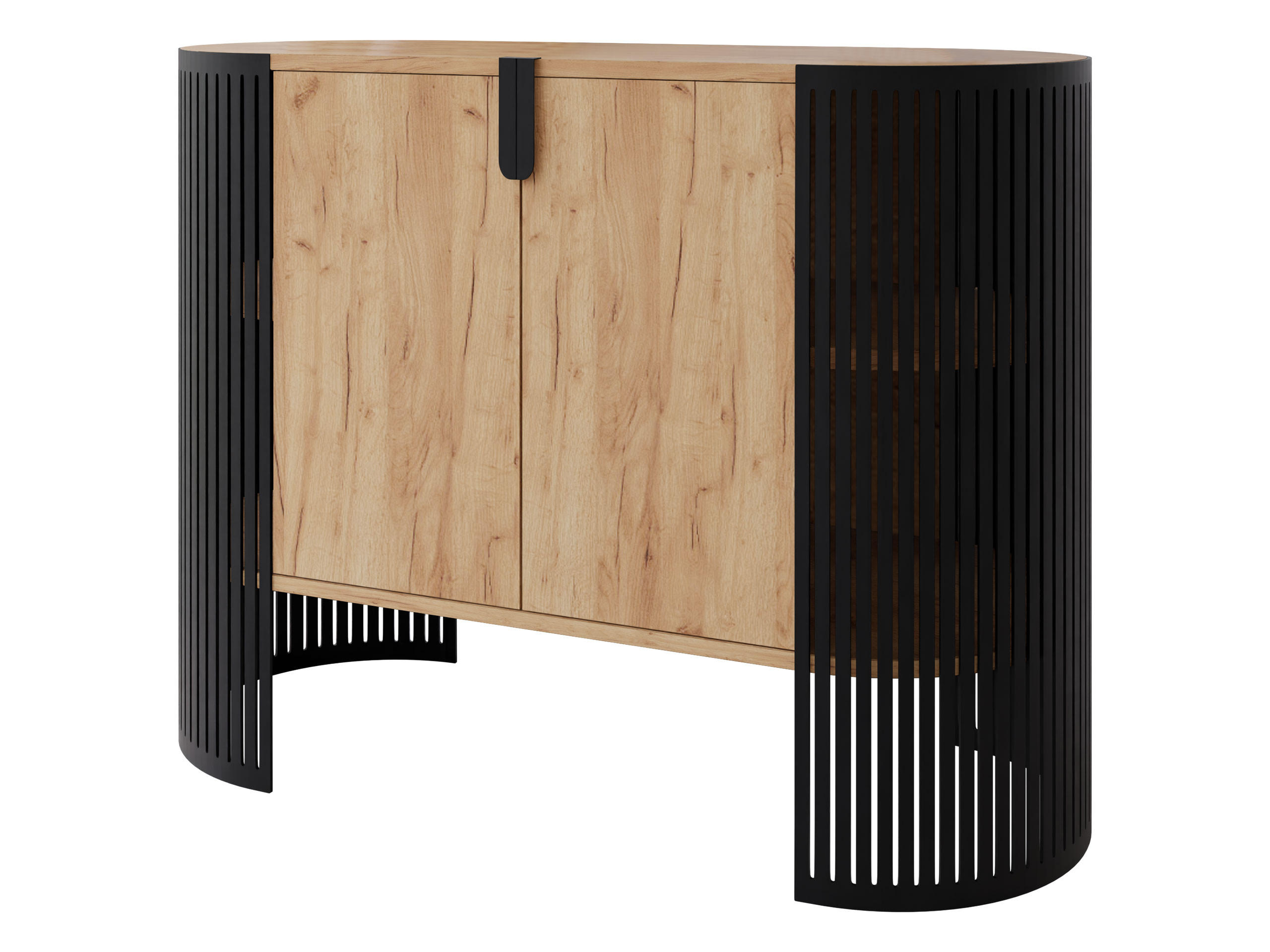 KOMMODE Fikoli - Eichefarben/Schwarz, Holzwerkstoff/Metall (120/90/40cm) - MIRJAN24