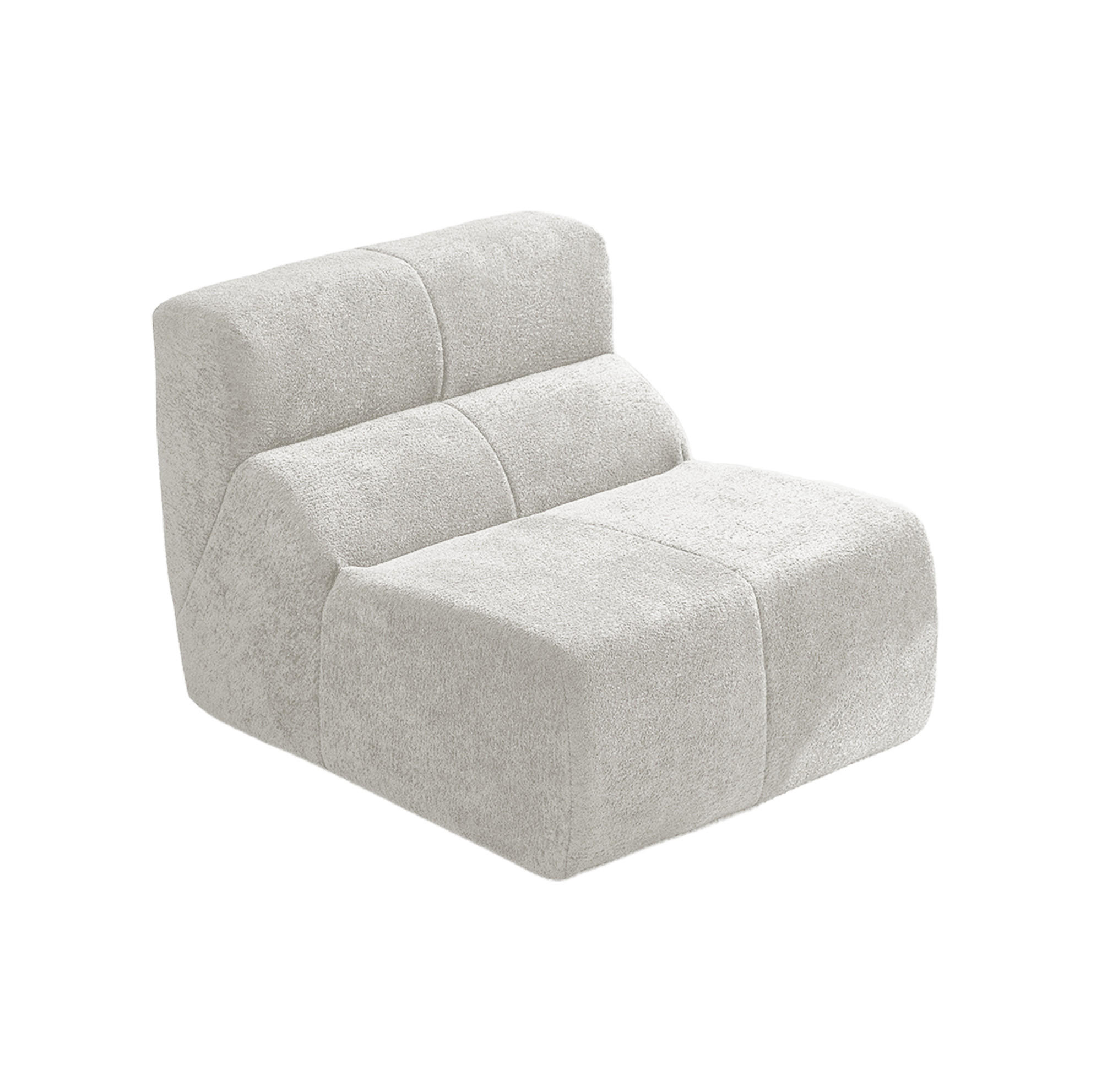 SESSEL 94/110/79 cm in Weiß aus Samtstoff, ergonomisch und montagefrei - Weiß, Textil (110/79/94cm) - Flora Grace