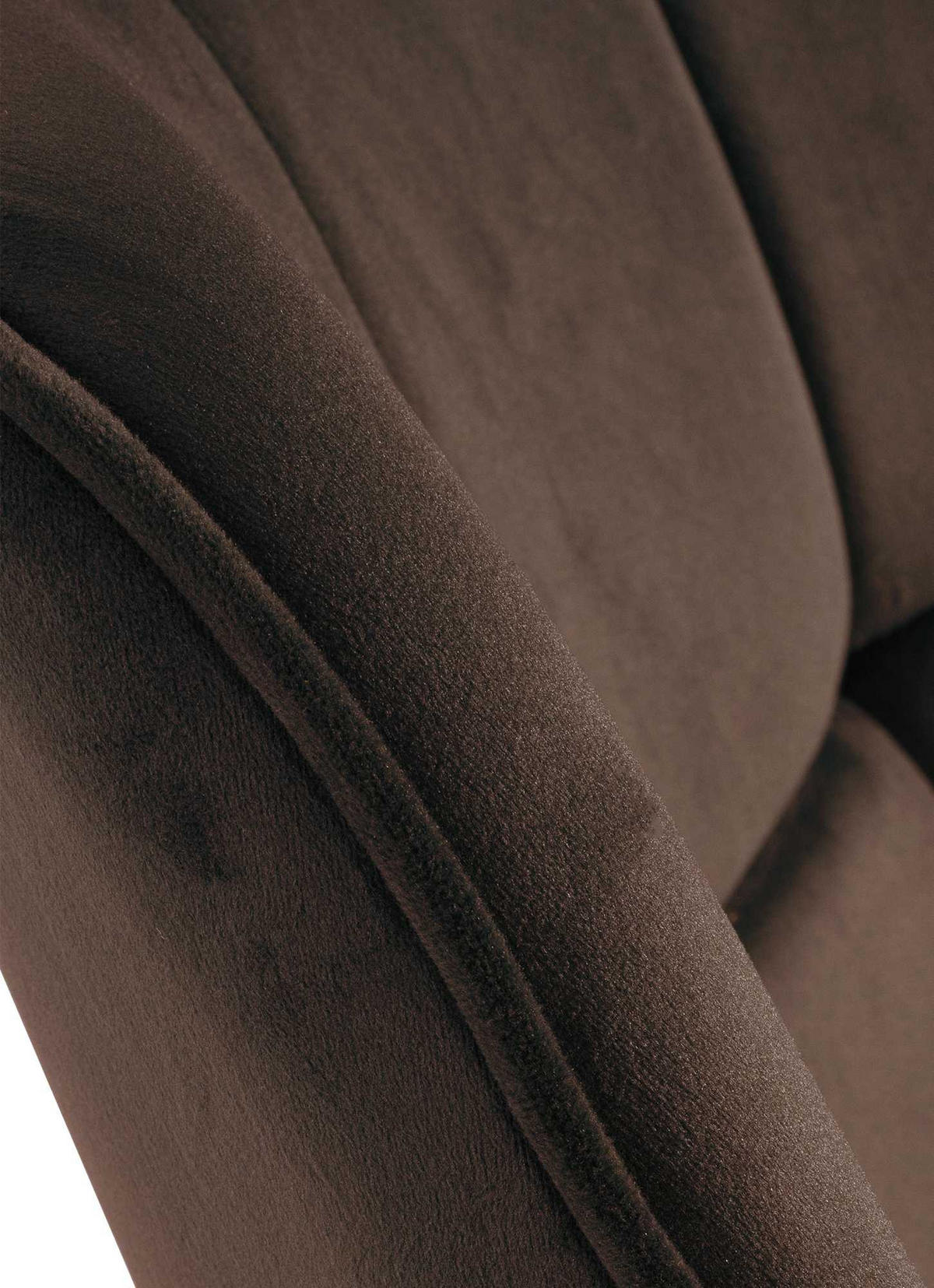STUHL Samt braun - Schwarz/Braun, Textil/Metall (65/78/59cm) - CLP