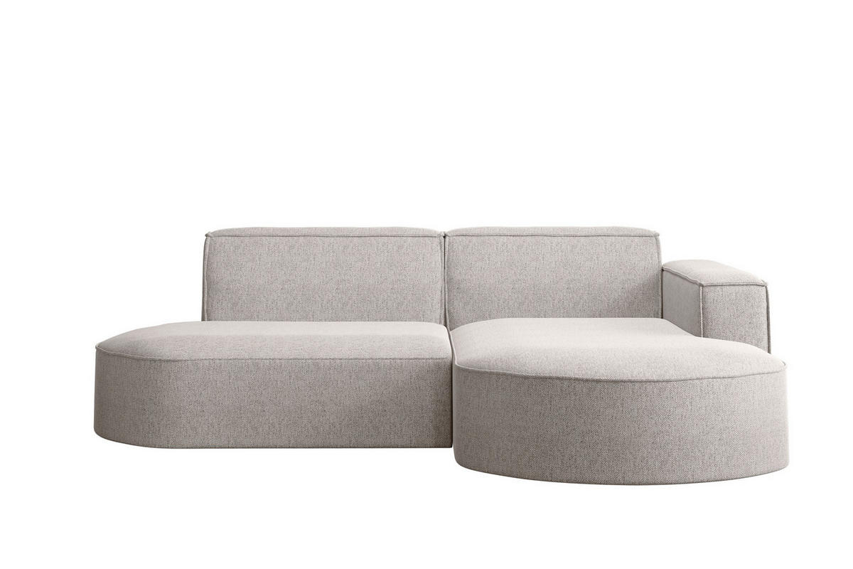 ECKSOFA MODENA L STUDIO Stoff Verita Beige Rechts - Beige, Holz (236/165cm) - Kaiser Möbel