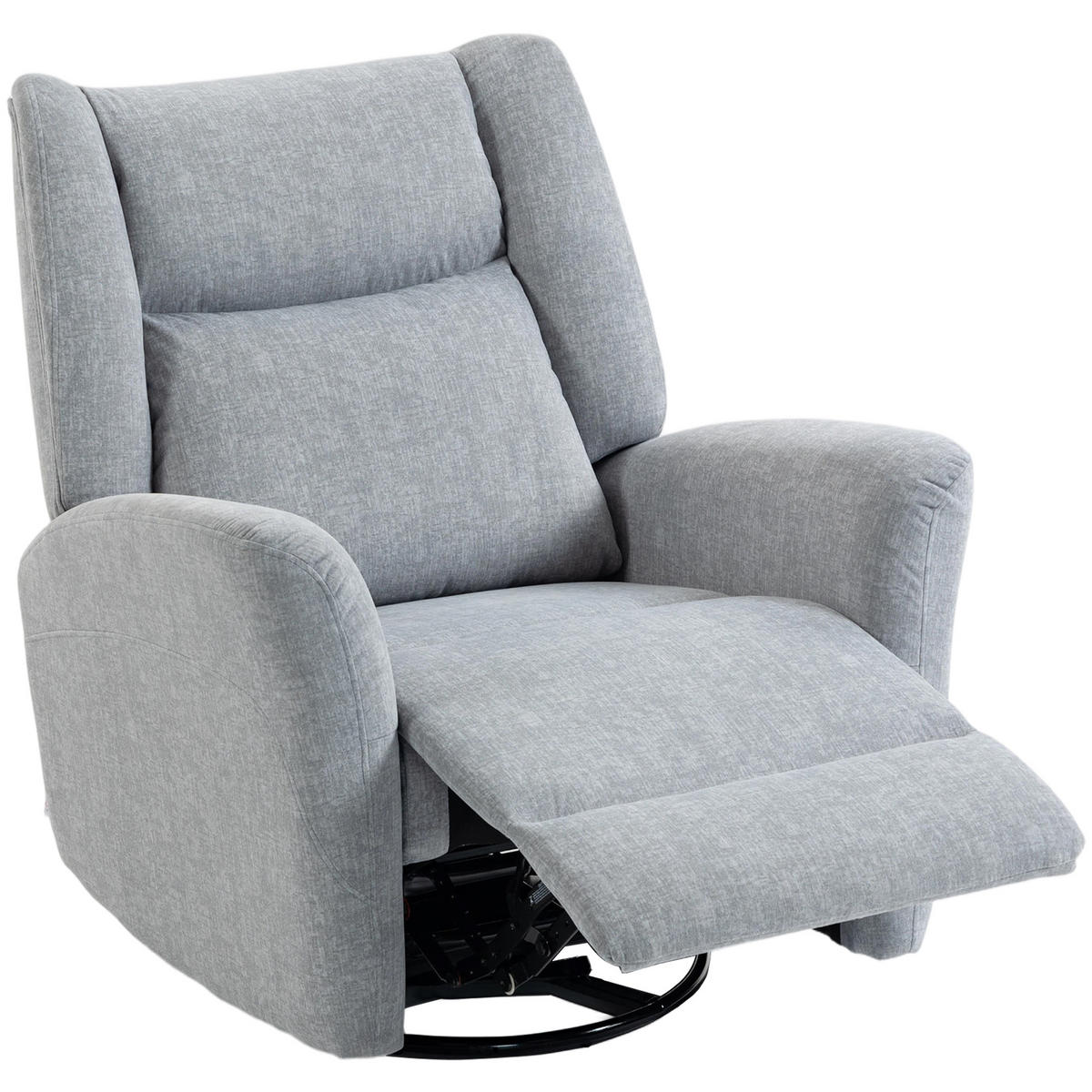 RELAXSESSEL,DREHBAR Fernsehsessel Liegefunktion breiter tiefer Sitz,hellgrau - Grau, Textil (88/102/91cm) - Vallsero