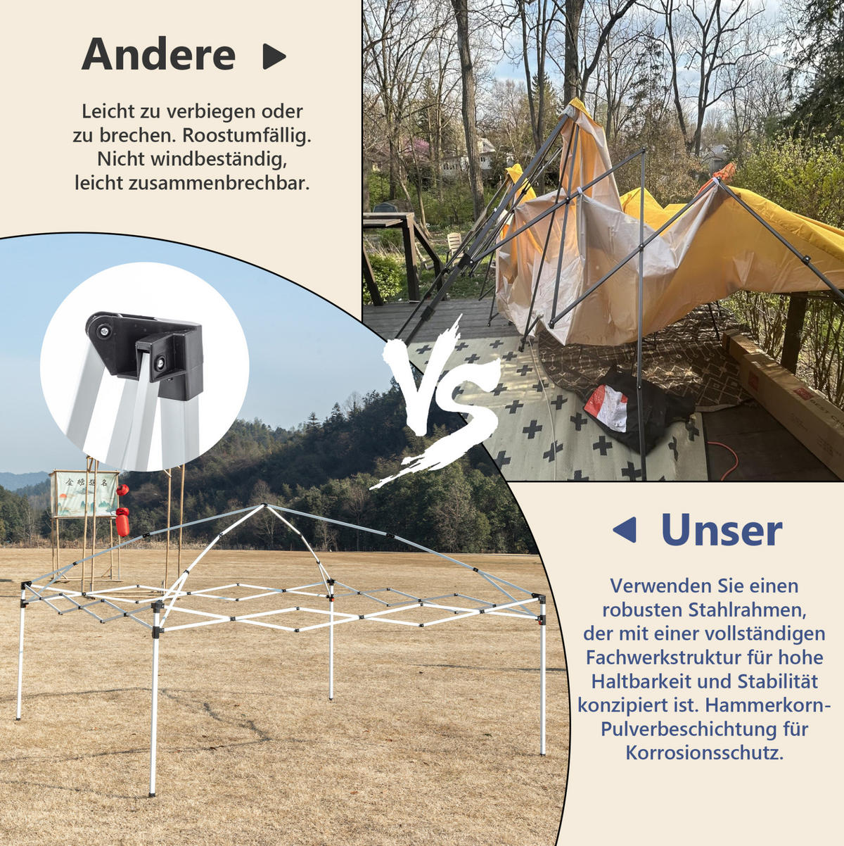 PAVILLON 313/313 cm höhenverstellbar, faltbar mit wasserabweisendem UV-Schutzdach und Tragetasche, Blau - Blau, Kunststoff (313/260/313cm) - Redom