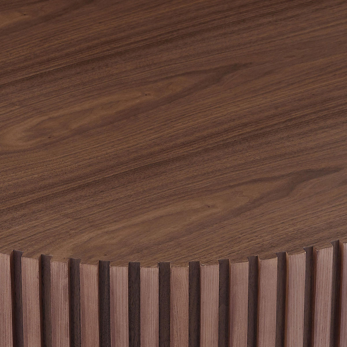 COUCHTISCH 87/87/25 cm rund aus MDF mit Rillendetail und pflegeleichter Oberfläche, Walnuss - Walnussfarben, Holzwerkstoff (80/80/35cm) - Redom