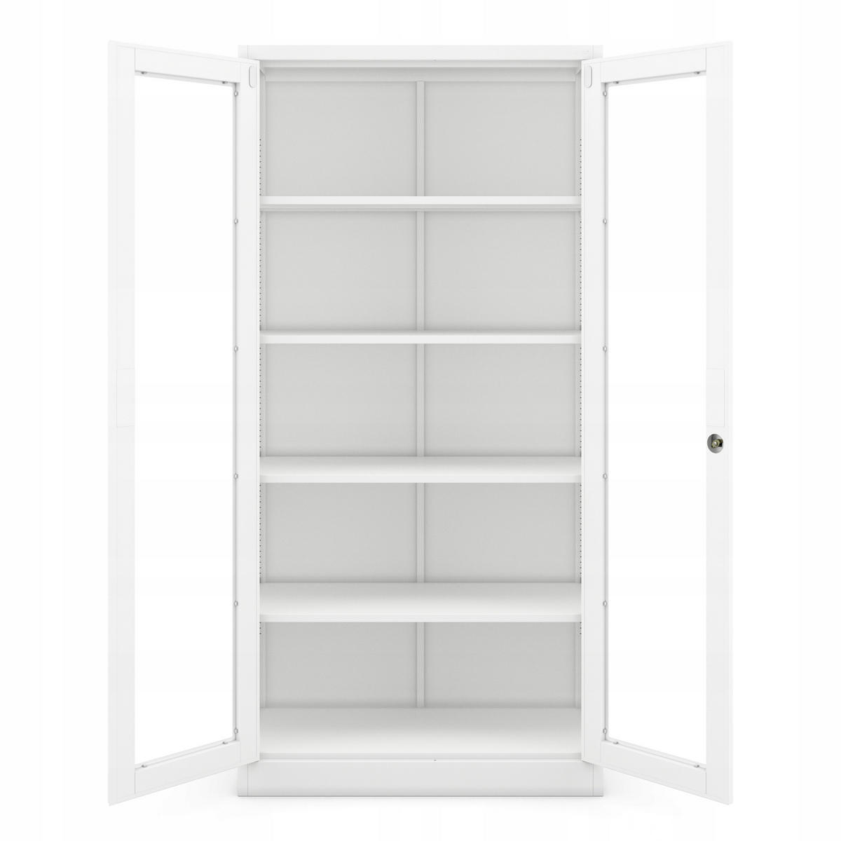 VITRINENSCHRANK Amelia - Weiß, Metall (90/185/40cm) - Jan Nowak