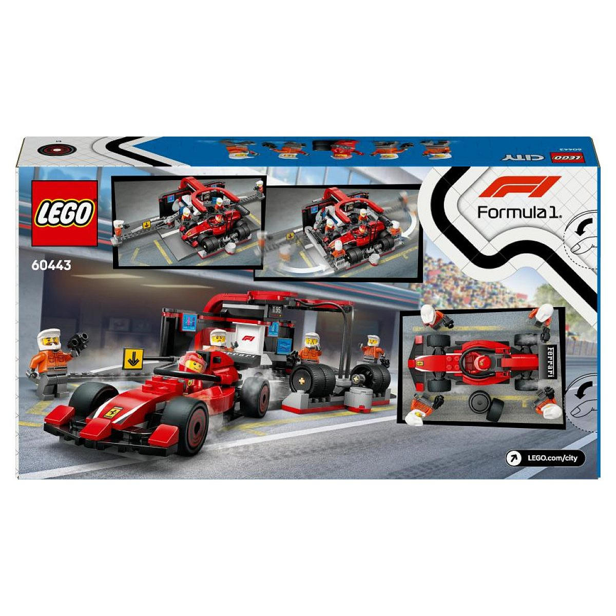 KLEMMBAUSTEINE F1 Pit Stop Ferrari City Sportwagen - Blau, Kunststoff (6/19/35cm) - Lego