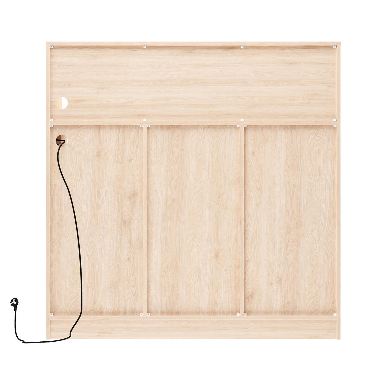SIDEBOARD 120/40/121 cm Natur/Weiß aus MDF mit LED und Steckdose - Weiß, Holzwerkstoff (40/121/120cm) - OKMYHOME