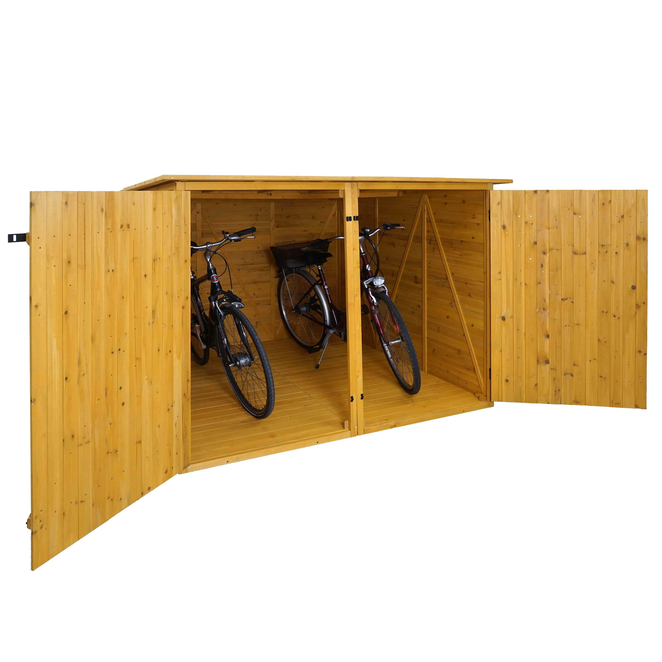 FAHRRADGARAGE 2er 151x200x200cm Braun - Braun, Holz (200/151/200cm) - PROREGAL