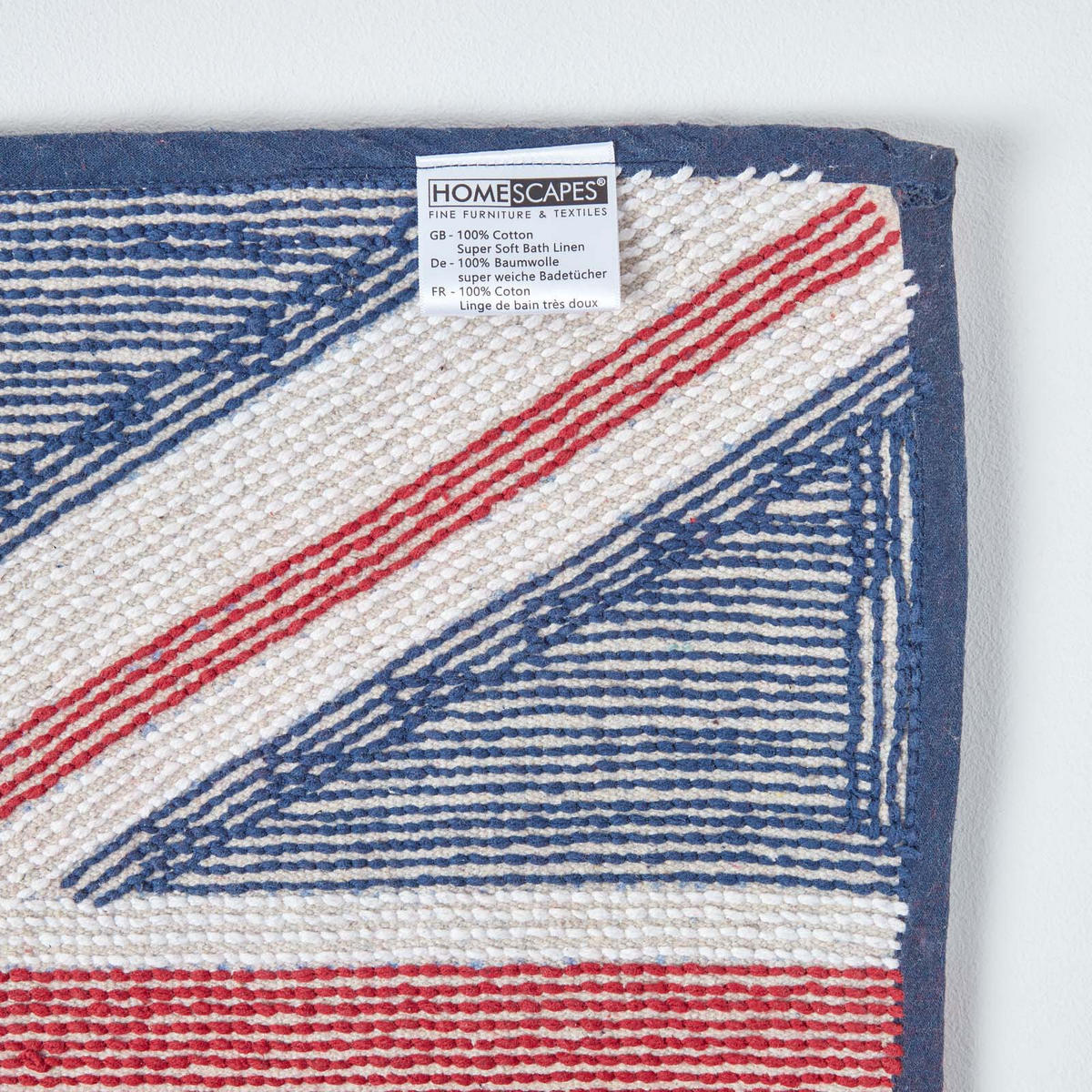 BADEMATTE Union Jack 45/75 cm, Baumwolle - Blau, Textil (45/75cm) - Homescapes