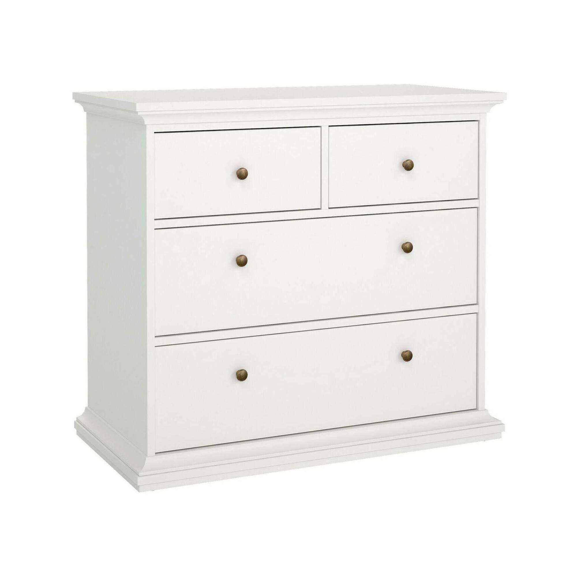 KOMMODE Weiß 48.5/96.2/86.9 cm - Weiß, Holzwerkstoff (96/87/49cm) - DMORA