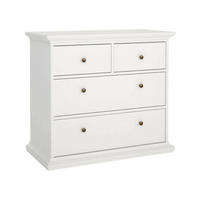 KOMMODE Weiß 48.5/96.2/86.9 cm - Weiß, Holzwerkstoff (96/87/49cm) - DMORA