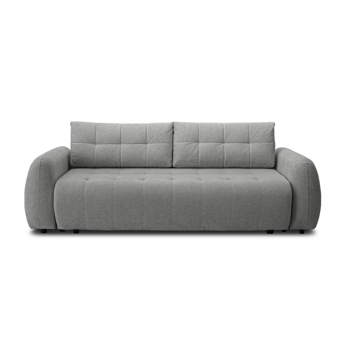 SOFA OMEGA Zweisitzer mit Schlaffunktion, Rosa 15 - Dunkelgrau, Textil (252/92/105cm) - Lookway