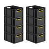 EUROBOX 8x NextGen Color 22x30x40 cm 20 Liter Griffe gelb offen, Schwarz - Gelb/Schwarz, Kunststoff (30/22/40cm) - PROREGAL
