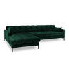 ECKSOFA links Mamaia aus Samt flaschengrün 5 Sitzplätze - Grün, Textil (185/293cm) - Micadoni
