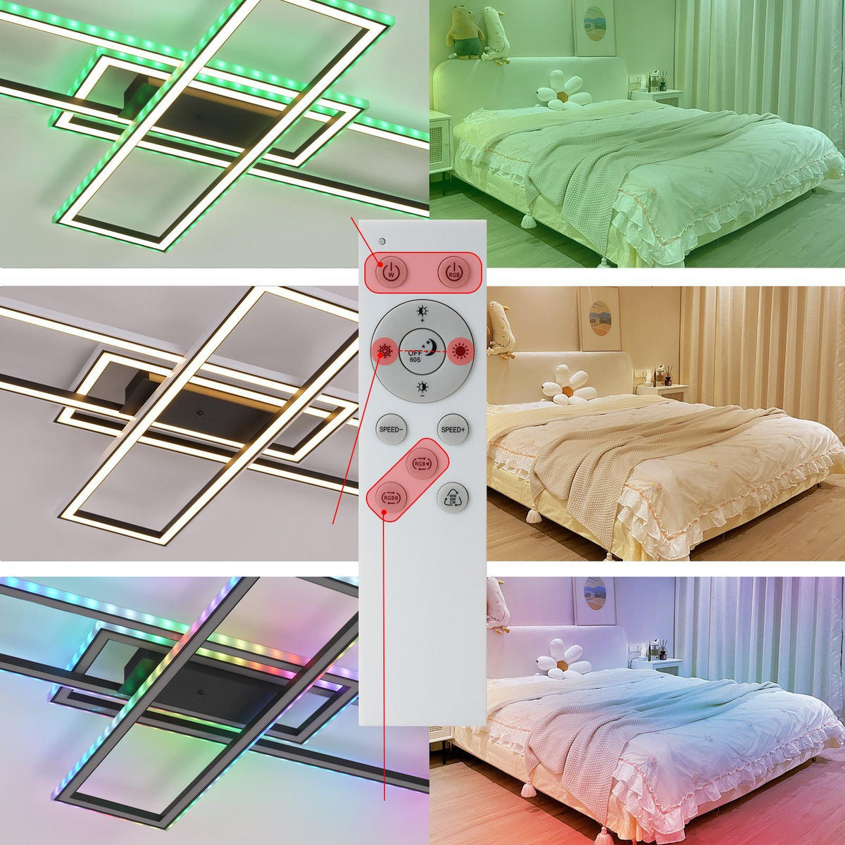 LED-DECKENLEUCHTE Luiz 71/101.2/7cm - Schwarz, Metall (101.2/71/7cm) - Nettlife