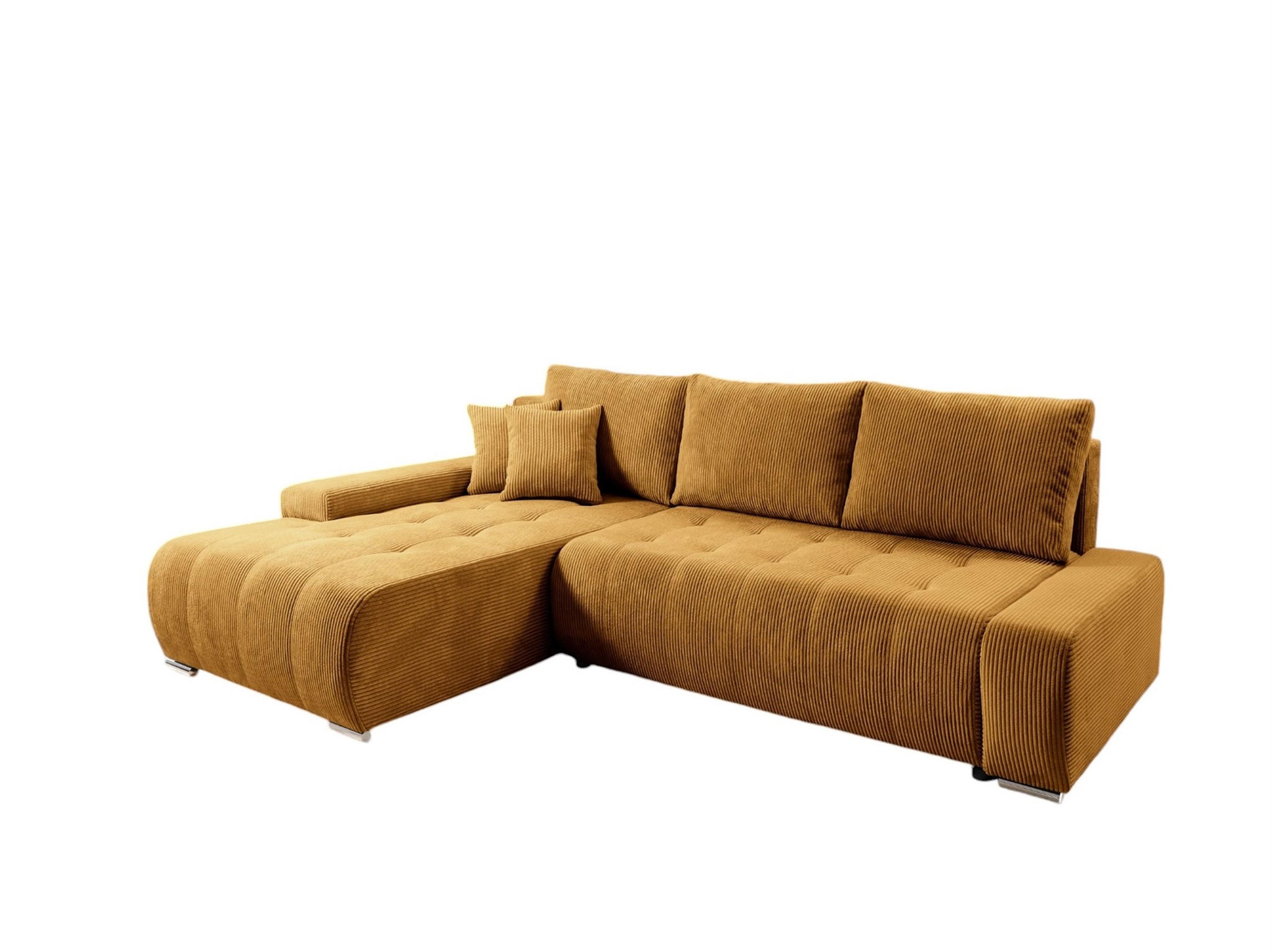 ECKSOFA Vogar In Poso - Dunkelgelb, Holzwerkstoff/Textil (265/185cm) - Fun Möbel