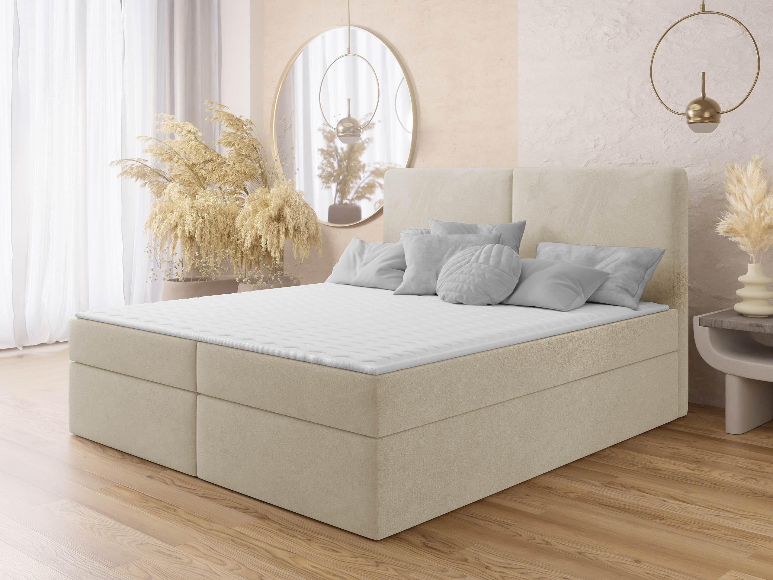 BOXBETT Claire - Schwarz/Naturfarben, Holz/Kunststoff (160/200cm) - MIRJAN24