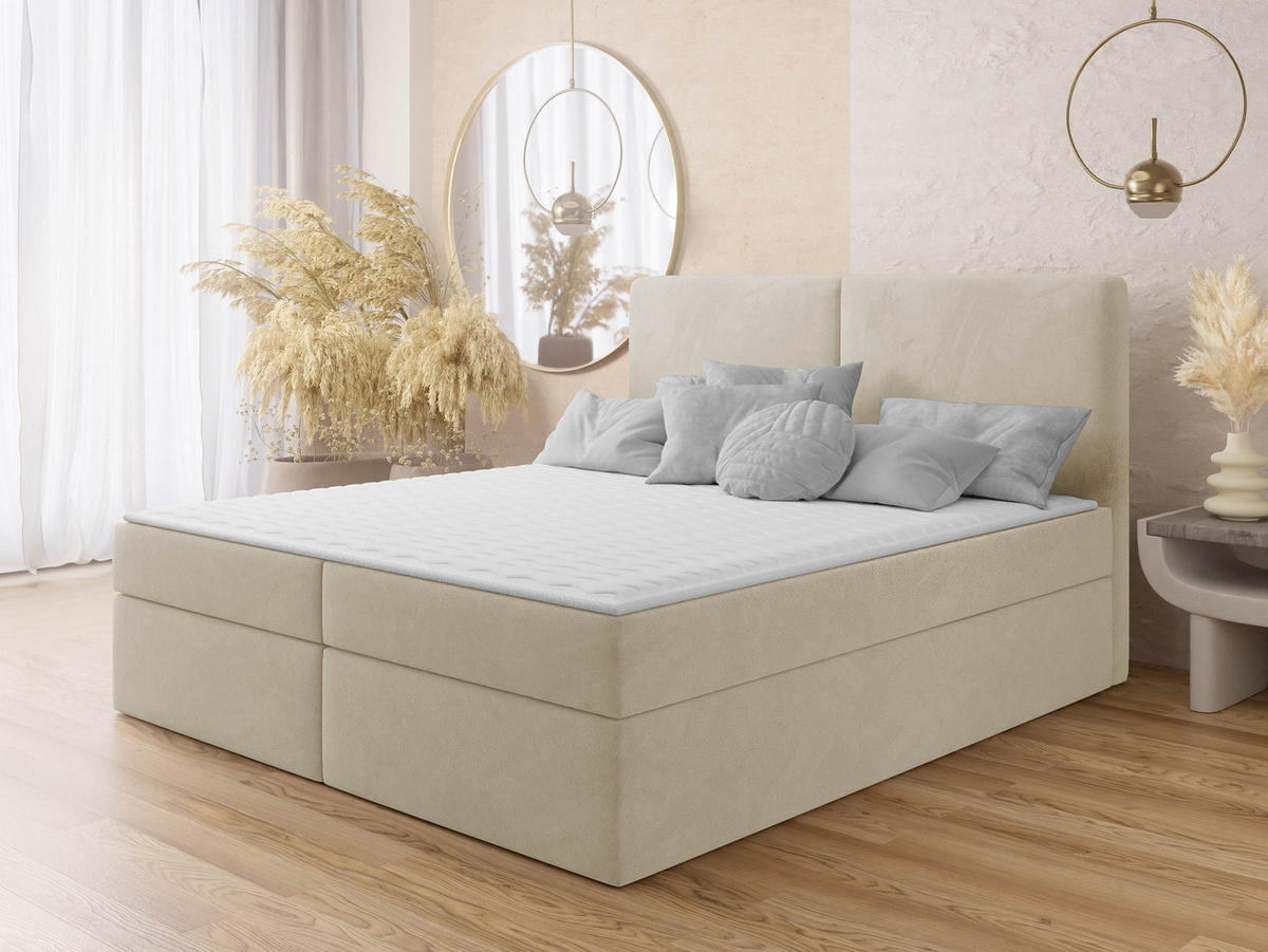 BOXBETT Claire - Schwarz/Naturfarben, Holz/Kunststoff (140/200cm) - MIRJAN24