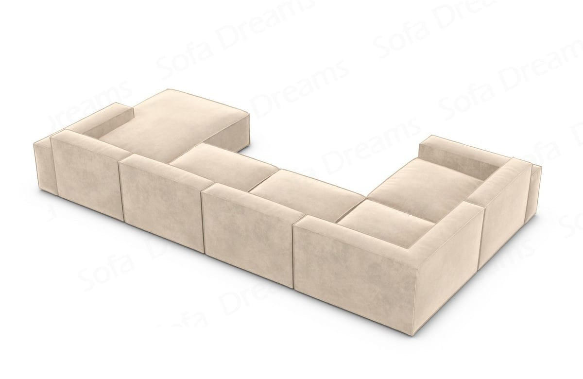 WOHNLANDSCHAFT Beluga Beige Samtstoff - Beige, Kunststoff (313/73/181cm)