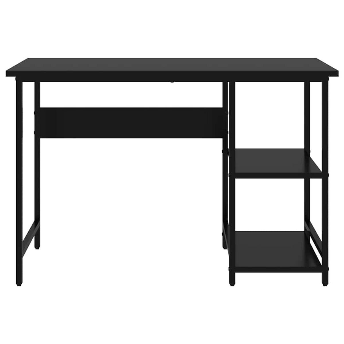 COMPUTERTISCH mit Regal 105/55/72 cm aus Mdf, Metall Schwarz - Schwarz, Holzwerkstoff (50/105/72cm) - vidaXL