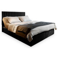 BOXBETT MURLO 140x200 cm mit Matratze und Topper - Schwarz - Schwarz, Holz (140/200cm) - MASSENO