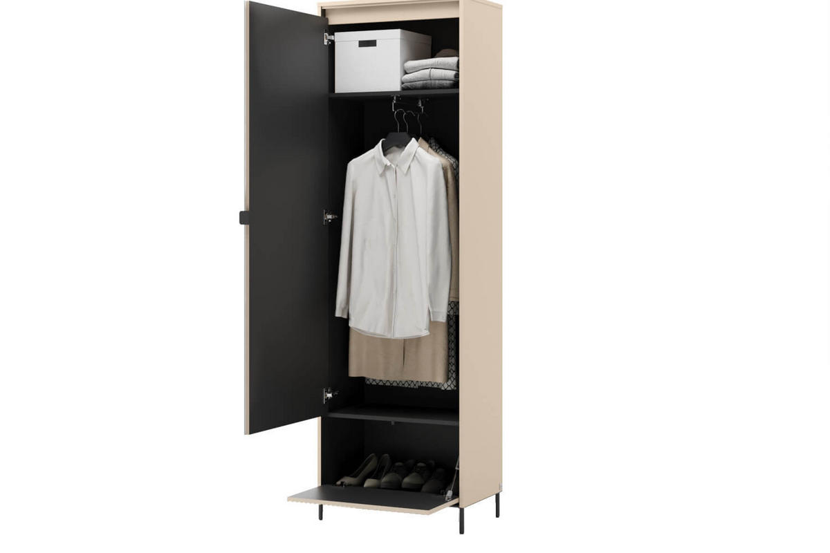 GARDEROBE TREND - Beige/Schwarz, Holzwerkstoff (245/210/40cm) - Meblini