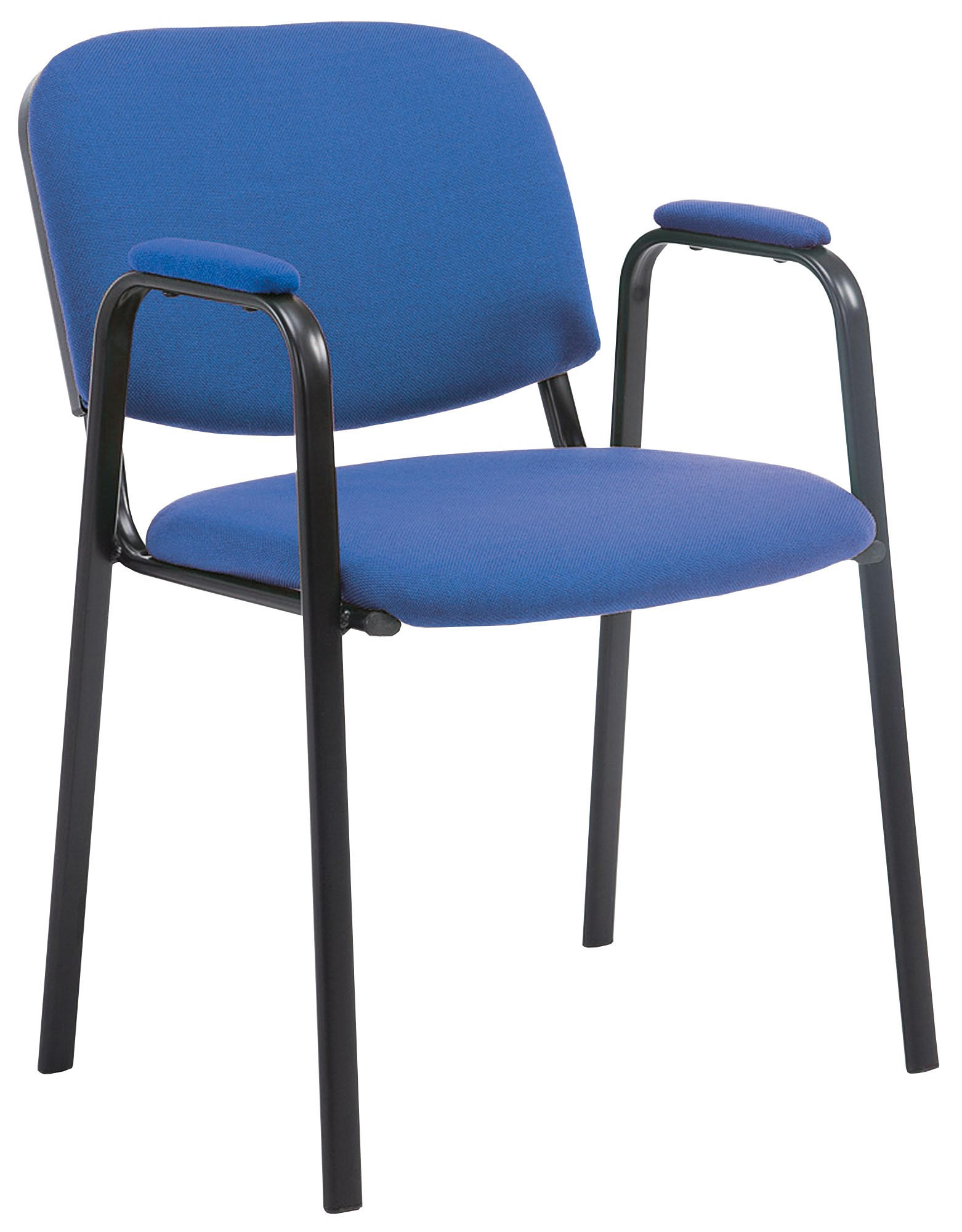 BESUCHERSTUHL Stoff blau - Blau/Schwarz, Textil/Metall (53/79/55cm) - CLP