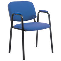 BESUCHERSTUHL Stoff blau - Blau/Schwarz, Textil/Metall (53/79/55cm) - CLP
