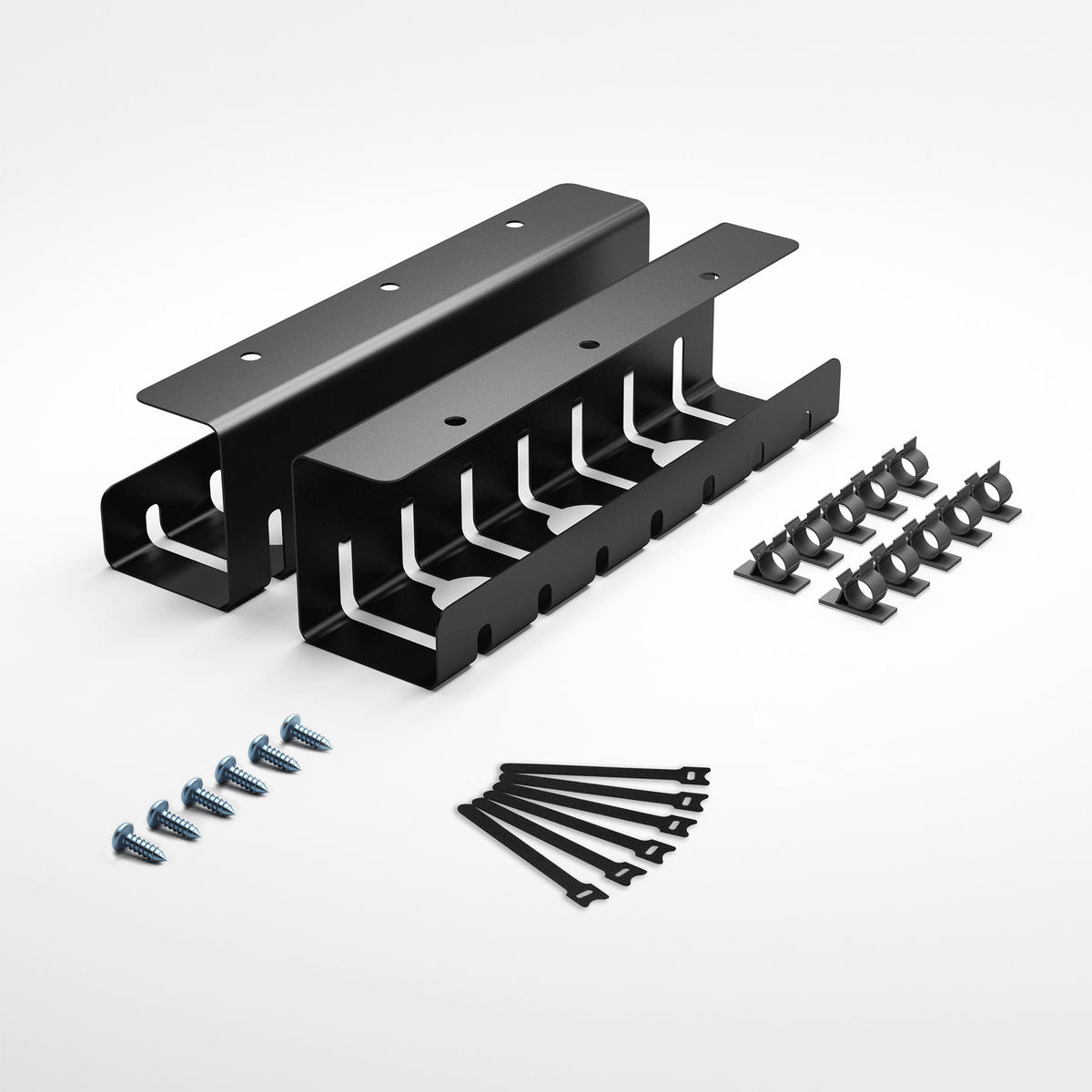 KABELKANAL Set C, Schwarz - Schwarz, Metall (43/10/12cm) - Albatros