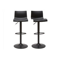 BARHOCKER Verstellbar Schwarzes Metall 2er-Set ONA - Schwarz, Kunststoff (45/81/41.5cm) - Miliboo