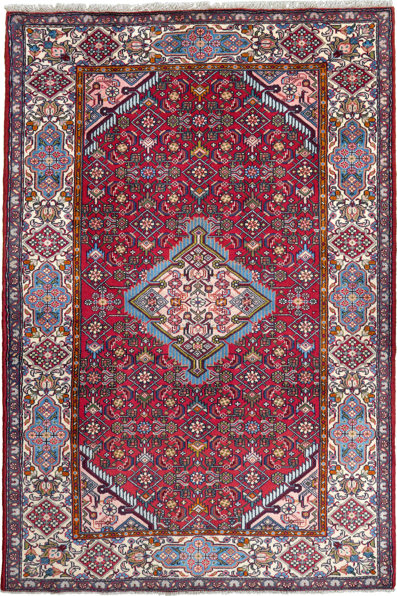 TEPPICH Assadabad Rot 191/125 cm Schurwolle - Rot, Textil (125/191cm) - Looma