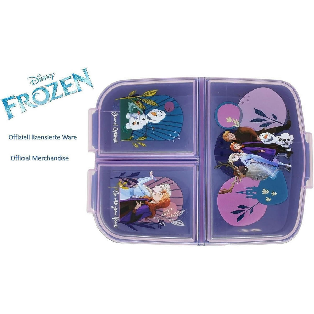BROTDOSE Kinder mit Fächern Frozen II Eiskönigin 18 cm - Multicolor, Kunststoff (14/7/18cm)