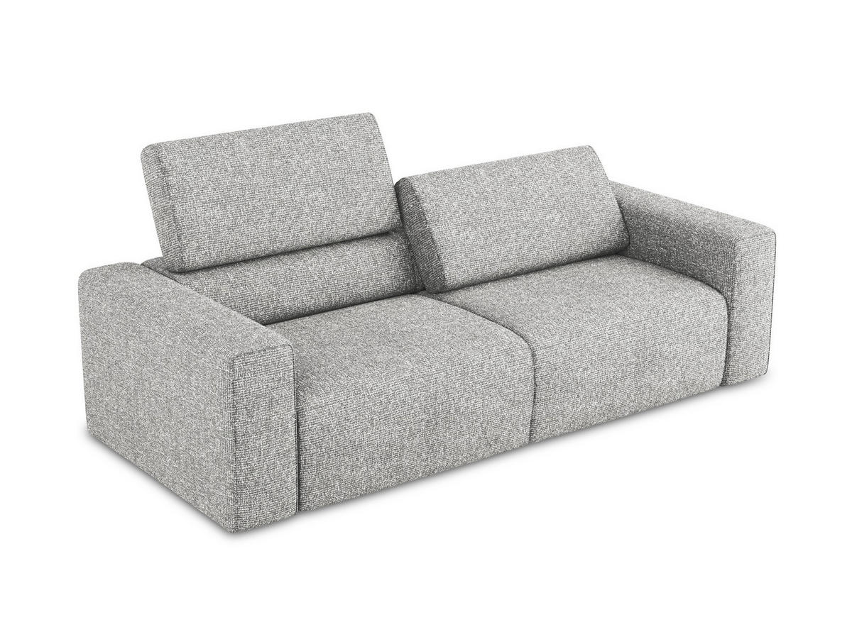 3-SITZER SOFA Strukturstoff Stoff Grau - Beige/Silberfarben, Kunststoff/Textil (224/80/103cm) - Makamii